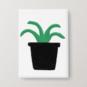 Minimalistische grüne Topfpflanze Naturgeschenk Button