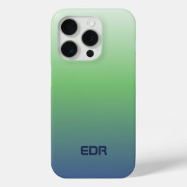 Minimalistische grüne und blaue Gradient-Monogramm Case-Mate iPhone Hülle