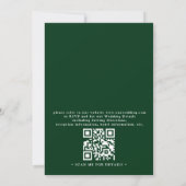 Minimalistische grüne und goldene moderne QR-Code- Einladung (Rückseite)