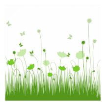 Minimalistische Grüne und Weiße Pflaumen Wiesenblu