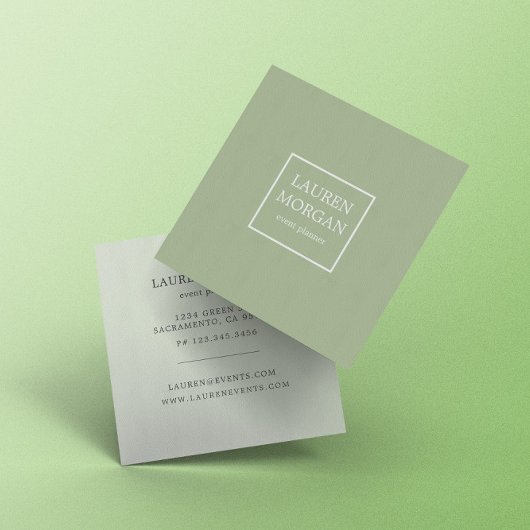 Minimalistische grüne Visitenkarte