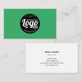 Minimalistische grüne Visitenkarte mit Logo