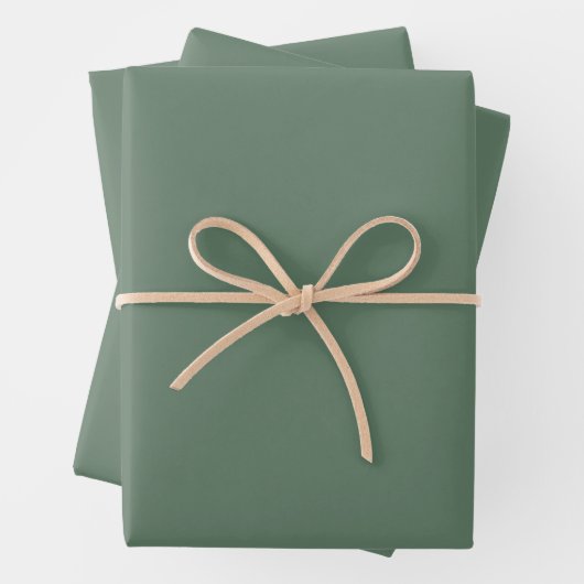Minimalistische grüne Vollmatte Geschenkpapier Set (Beispiel)