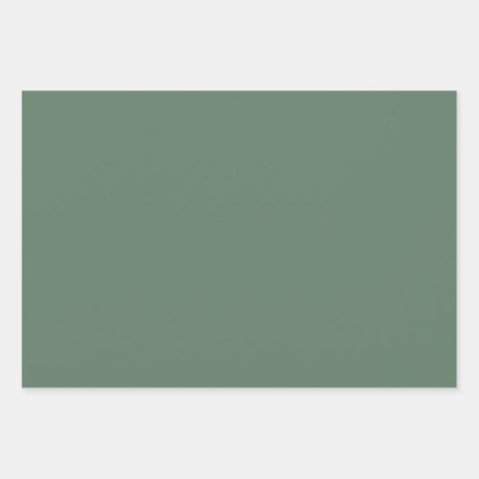 Minimalistische grüne Vollmatte Geschenkpapier Set (Vorderseite)