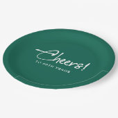 Minimalistische Grünen Geburtstagspartei Pappteller (Schrägansicht)