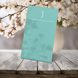 Minimalistische Grünen Hochzeiten Tischnummern Sockelschild