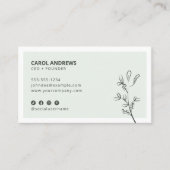 Minimalistische Grünflächen Botanische Branchen So Visitenkarte (Vorderseite)