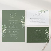 Minimalistische Grünpflanzen Botanische Hochzeit E Einladung