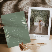 Minimalistische Grünpflanzen Botanische Hochzeit E Einladung