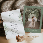 Minimalistische Grünpflanzen Botanische Hochzeit E Einladung