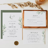 Minimalistische Grünpflanzen Botanische Hochzeit E Einladung