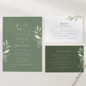 Minimalistische Grünpflanzen Botanische Hochzeit E Einladung