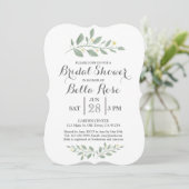 Minimalistische Grünpflanzen Brautparty einladen Einladung (Stehend Vorderseite)