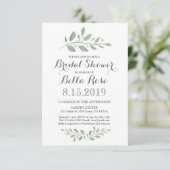 Minimalistische Grünpflanzen Brautparty einladen Einladung (Stehend Vorderseite)