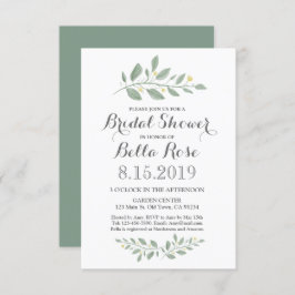 Minimalistische Grünpflanzen Brautparty einladen Einladung