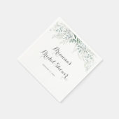 Minimalistische Grünpflanzen Eukalyptus-Brautparty Serviette (Ecke)