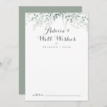 Minimalistische Grünpflanzen Eukalyptus Wedding We Hinweiskarte<br><div class="desc">Dieses minimalistische Grün eucalyptus Hochzeit auch Wünsche Ratschlag Karte ist perfekt für eine rustikale Hochzeit. Das Design zeichnet sich durch Aquarellfarben elegante grüne Eukalyptus-Blätter aus. Diese Karten sind ideal für Hochzeiten, Brautparty, Babydusche, Graduiertenfest u.v.m. Personalisieren Sie die Karten mit den Namen der Braut und Bräutigam, den Eltern, die Sie werden...</div>