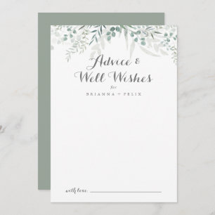 Minimalistische Grünpflanzen Eukalyptus Wedding We Hinweiskarte