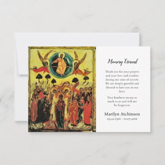 Minimalistische Grünpflanzen Orthodox Christliche Dankeskarte (Rückseite)