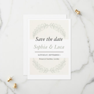 Minimalistische Grünpflanzen Save-the-Date-Karte Save The Date