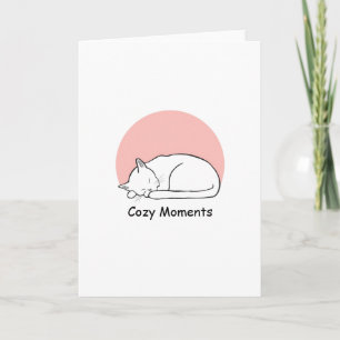 Minimalistische Grußkarte mit schlafender Katze Ze Karte