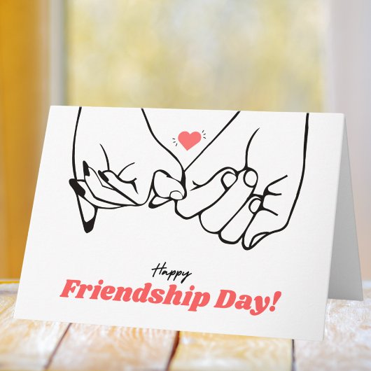 Minimalistische Grußkarte Schwarz/Rot Linie Karte