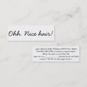 Minimalistische Haar Stylist Haar Salon Referenz M Mini Visitenkarte (Vorne/Hinten)