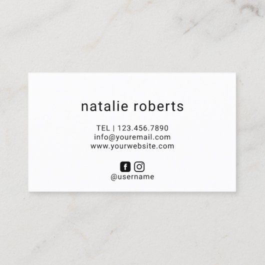 Minimalistische Haarstühle-Logo- Schere Schlicht S Visitenkarte (Rückseite)