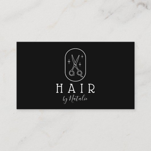 Minimalistische Haarstühle-Logo- Schere Schlicht S Visitenkarte (Vorderseite)