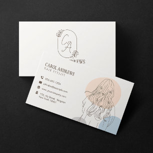 Minimalistische Haarstylist-Illustration Schönheit Visitenkarte