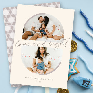 Minimalistische Halbkreise Liebe & Licht Hanukkah Einladung
