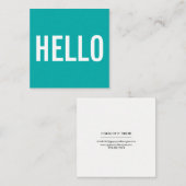 Minimalistische hallo-Geschäfts-Karten Quadratische Visitenkarte (Vorne/Hinten)