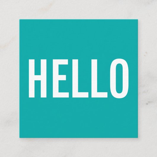 Minimalistische hallo-Geschäfts-Karten Quadratische Visitenkarte (Vorderseite)