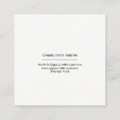 Minimalistische hallo-Geschäfts-Karten Quadratische Visitenkarte (Rückseite)