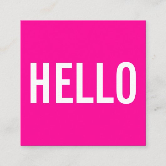 Minimalistische hallo-Geschäfts-Karten Quadratische Visitenkarte (Vorderseite)