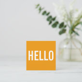 Minimalistische hallo-Geschäfts-Karten Quadratische Visitenkarte (Stehend Vorderseite)