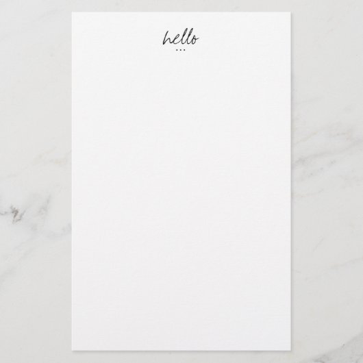 Minimalistische Hallo-Grüße Briefpapier (Vorderseite)