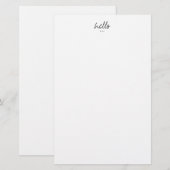 Minimalistische Hallo-Grüße Briefpapier (Vorne/Hinten)
