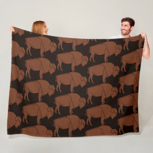 Minimalistische Hand gezeichnet Buffalo Muster Dun Fleecedecke