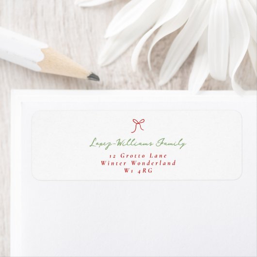 Minimalistische Hand gezeichnete Bow Weihnachtsrüc (Insitu)