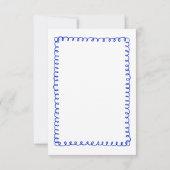 Minimalistische Hand gezogen Französisch Blue Wedd RSVP Karte (Rückseite)