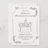 Minimalistische Hand gezogen Weihnachtsessen Party Einladung (Vorderseite)