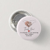 Minimalistische Hand Heart Gesture Wedding Guest G Button (Vorne & Hinten)