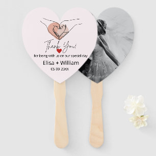 Minimalistische Hand Heart Gesture Wedding Guest G Fächer