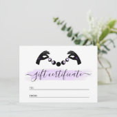 Minimalistische Hand Moon Reiki Geschenkgutschein- Einladung (Stehend Vorderseite)