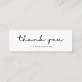 Minimalistische Hand schrieb vielen Dank Mini Visitenkarte (Vorderseite)