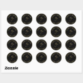Minimalistische Hand und Lashes Circle Logo Black/ Runder Aufkleber (Blatt)
