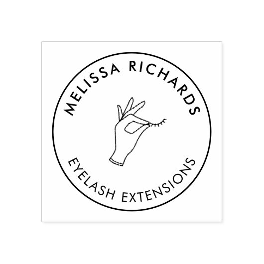 Minimalistische Hand- und Lashes Circle Logo Gummistempel (Prägung)