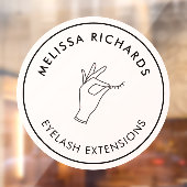 Minimalistische Hand und Lashes Circle Logo Rosa Fensteraufkleber (Blatt 2)