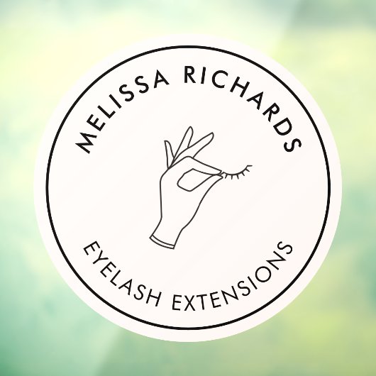 Minimalistische Hand und Lashes Circle Logo Rosa Fensteraufkleber (Blatt 3)